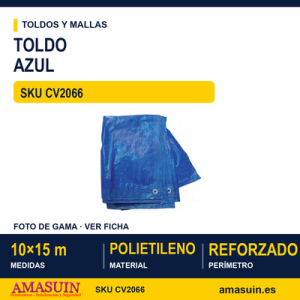 Toldo 80gr 10x15m Azul.