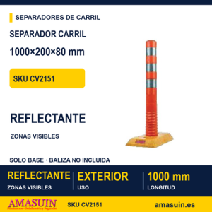 Separador Carril TPU de 1000x200x80mm