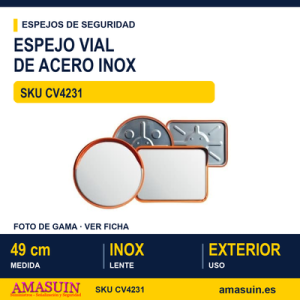 Espejo Vial 49cm Inoxidable Uso Exterior