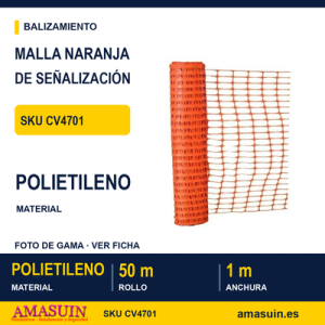 Malla Naranja Señalización 100gr.