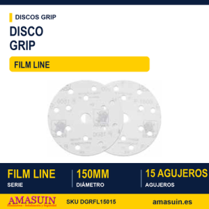 Disco Grip Rhynogrip Film Line 150mm. 15 Agujeros.