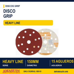 Disco Grip Rhynogrip Heavy Line 150mm. 15 Agujeros.