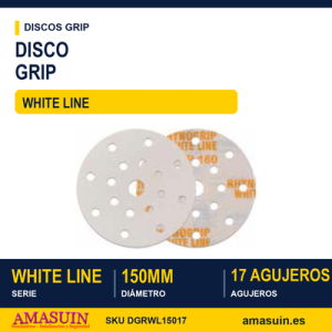 Disco Grip Rhynogrip White Line 150mm. 17 Agujeros.