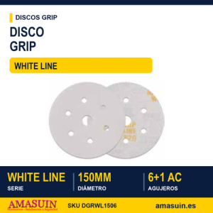 Disco Grip Rhynogrip White Line 150mm. 6 Agujeros+1AC.