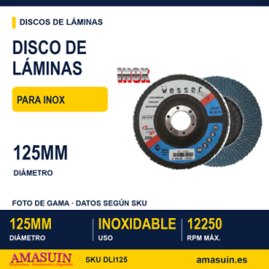 Disco Láminas Inoxidable 125mm.