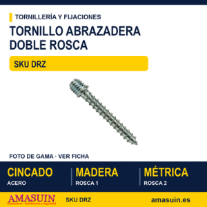 Tornillo abrazadera doble rosca Cincado