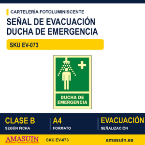 Señal Clase B Ducha de Emergencia A4