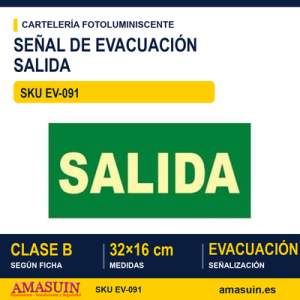 Señal Clase B Salida 32x16cm