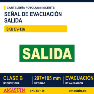 Señal Clase B Salida 297x105mm