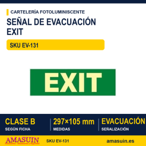 Señal Clase B Exit 297x105mm