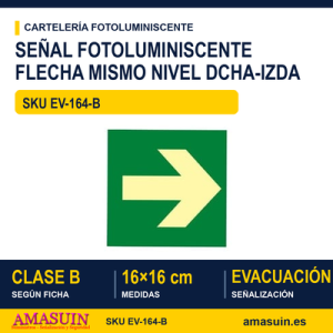 Señal Clase B Flecha Mismo Nivel Dcha-Izda 16x16cm
