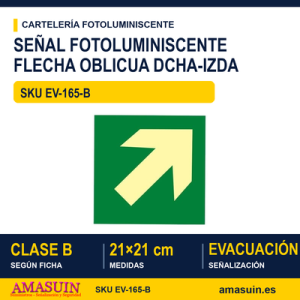 Señal Clase B Flecha Oblicua Dcha-Izda 21x21cm