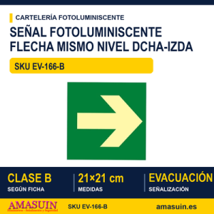 Señal Clase B Flecha Mismo Nivel Dcha-Izda 21x21cm