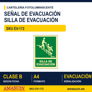 Señal Clase B Silla de Evacuación A4