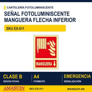 Señal Clase B Manguera Flecha Inferior A4