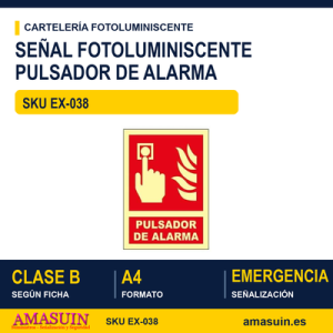Señal Clase B Pulsador de Alarma A4