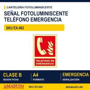 Señal Clase B Teléfono Emergencia A4