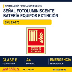 Señal Clase B Bateria Equipos Extinción A4