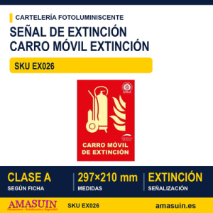 Señal Clase A Extinción Carro Móvil Extinción 297x210mm