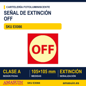 Señal Clase A Extinción OFF 105x105mm