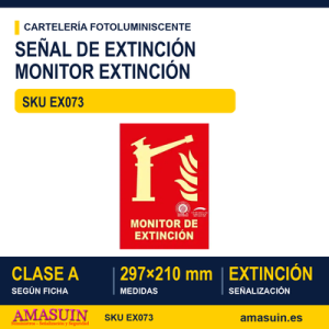 Señal Clase A Extinción Monitor Extinción 297x210mm