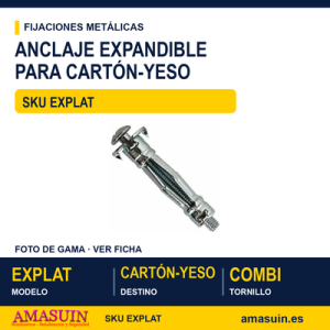 Anclaje expandible para cartón-yeso con tornillo combi