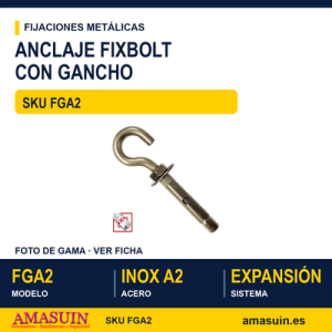 Fixbolt gancho Inoxidable A2
