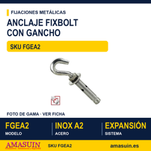 Fixbolt gancho estampado Inoxidable A2