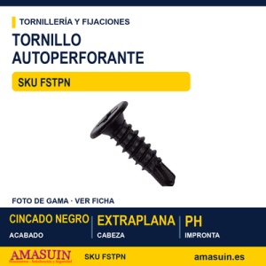 Tornillo autoperforante cabeza extraplana Cincado negro