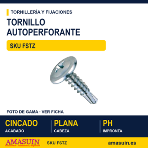 Tornillo FSTZ autoperforante cabeza plana Cincado