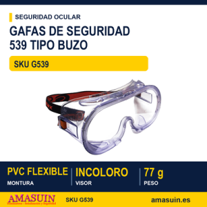 Gafas Seguridad Tipo Buzo Básica Incolora.