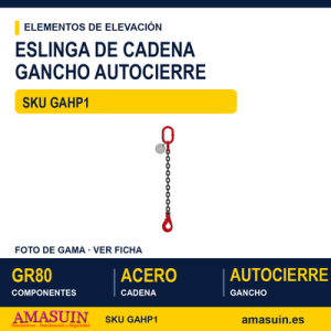Eslinga de cadena con gancho autocierre Gr80