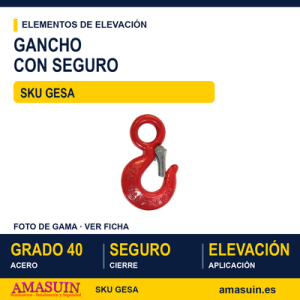 Gancho de elevación con seguro grado 40