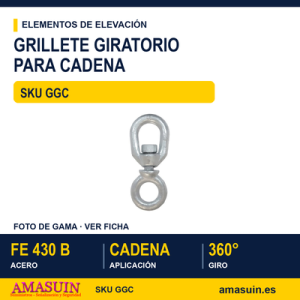 Grillete giratorio para cadena galvanizado