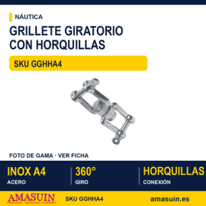Grillete giratorio horquillas Inoxidable A4