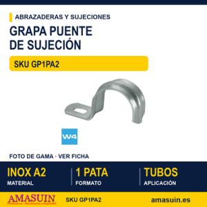 Grapa puente simple - 1 pata W4 Inox A2