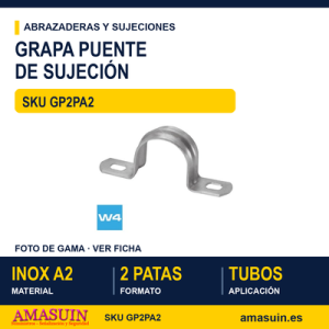 Grapa puente simple - 2 patas W4 Inox A2