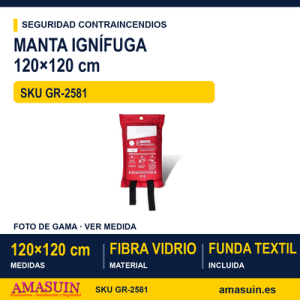 Manta Ignifuga 120x120cm FV en Bolsa.