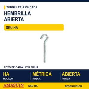 Hembrilla abierta rosca métrica Cincada