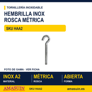 Hembrilla abierta rosca métrica Inoxidable A2