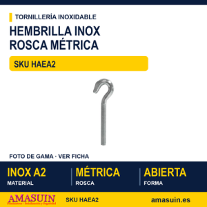 Hembrilla abierta estampada rosca métrica Inoxidable A2