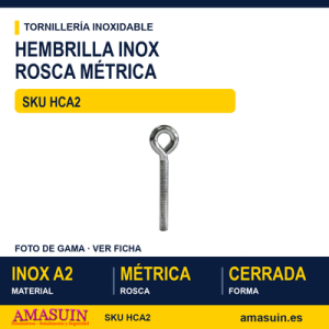 Hembrilla cerrada rosca métrica Inoxidable A2