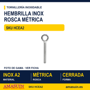 Hembrilla cerrada estampada rosca métrica Inoxidable A2