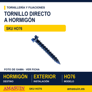 Tornillo autorroscante par hormigón de acero cementado