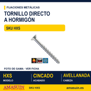 Tornillo directo hormigón cabeza avellanada ZN - CE OP.1
