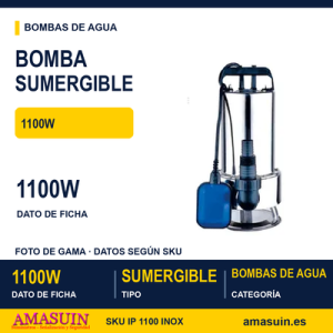 BOMBA SUMERGIBLE 1100 W INOX