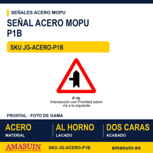 Señal Acero MOPU P1B Prioridad sobre vía por la izquierda