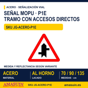Señal Acero MOPU P1E Tramo con accesos directos