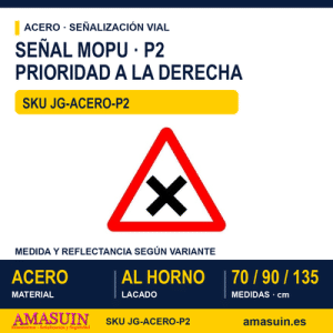Señal Acero MOPU P2 Intersección con prioridad a la derecha