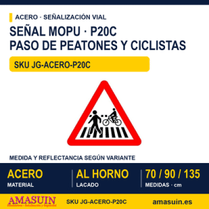 Señal Acero MOPU P20C Paso para peatones y ciclistas